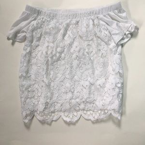 Cat & Jack white lace off the shoulder blouse